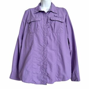 Magellan Outdoors Laguna Madre Lavender Long Sleeve Fishing Shirt Size Large
